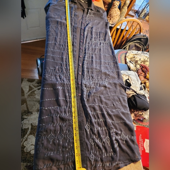 Soft Surroundings Ibiza Georgette Embroidered Maxi Dress Size PS - Picture 11 of 12